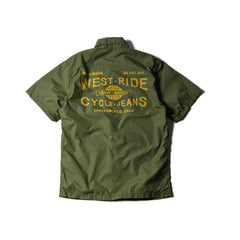 May club -【WESTRIDE】SNAP WORK S/S SHIRTS (CYCLE-JEANS) - OLIVE