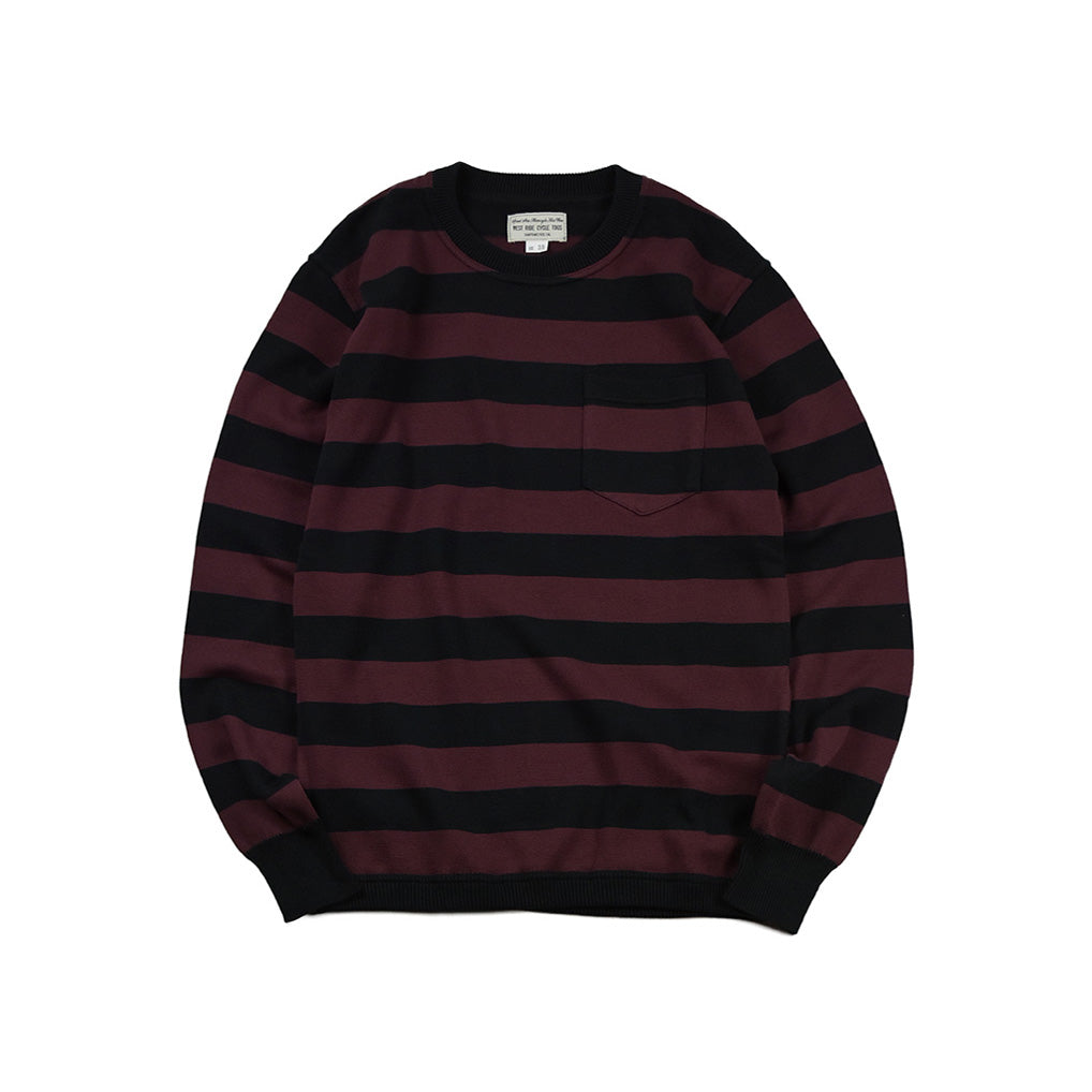 May club -【WESTRIDE】CLASSIC RIB BORDER L/S SWEATER - BLK/BGDY