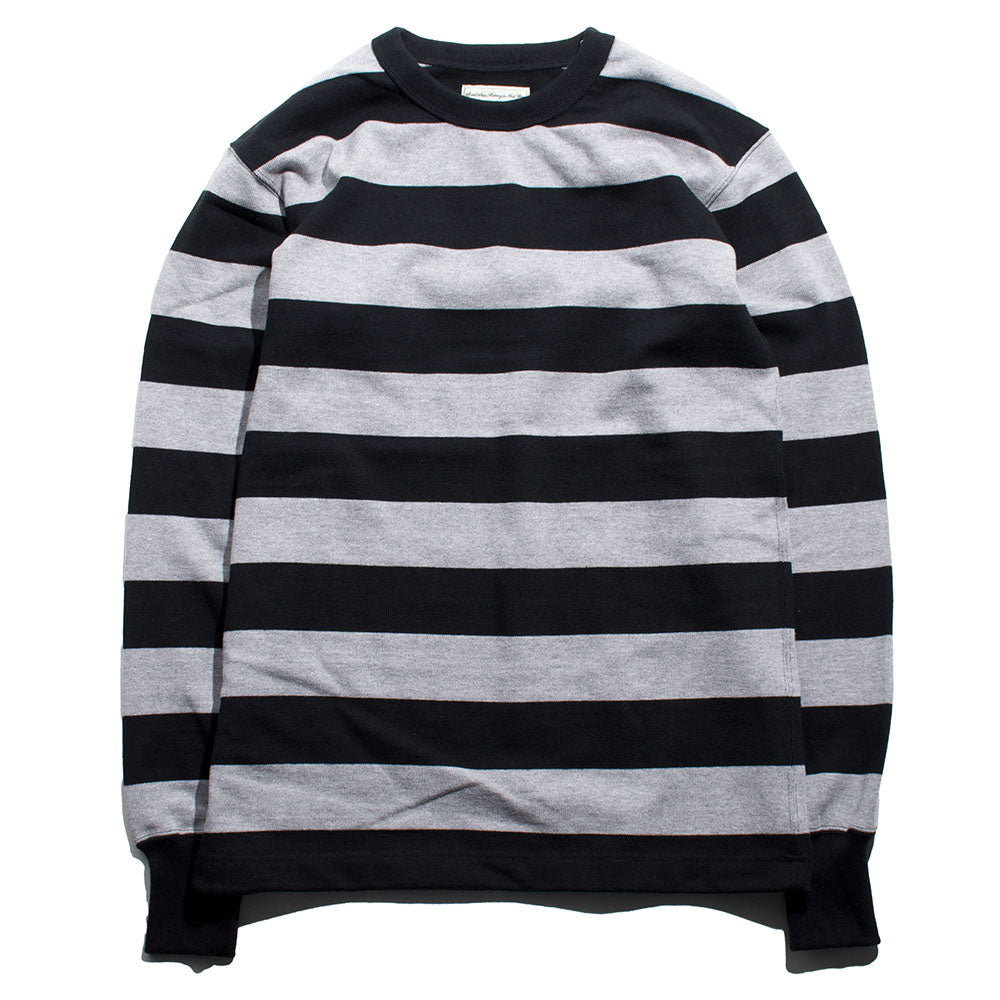 HEAVY BORDER LONG SLEEVES TEE - GREY - May club