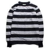 HEAVY BORDER LONG SLEEVES TEE - GREY - May club