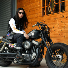 May club -【May club】KUSTOM KULTURE L/S TEE - HOT WHEEL FIRE SLEEVE(WHITE)