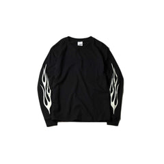 May club -【May club】KUSTOM KULTURE L/S TEE - HOT WHEEL FIRE SLEEVE(BLACK)
