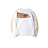 May club -【May club】KUSTOM KULTURE L/S TEE - HOT WHEEL FIRE SLEEVE(WHITE)