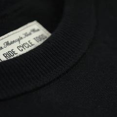 HEAVY BORDER SLEEVE TEE - WALL OF DEATH(BLACK /CREAM) - May club