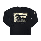 May club -【WESTRIDE】"POWER AND SPEED" LONG SLEEVES TEE - BLACK