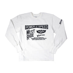 May club -【WESTRIDE】"POWER AND SPEED" LONG SLEEVES TEE - WHITE
