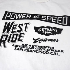 May club -【WESTRIDE】"POWER AND SPEED" LONG SLEEVES TEE - WHITE