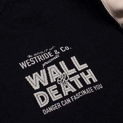 HEAVY BORDER SLEEVE TEE - WALL OF DEATH(BLACK /CREAM) - May club