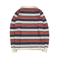 May club -【WESTRIDE】CLASSIC RIB MULTI BORDER L/S SWEATER - NVY/PINK