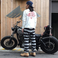 May club -【WESTRIDE】BORDER LONG PANTS BLK/GRY