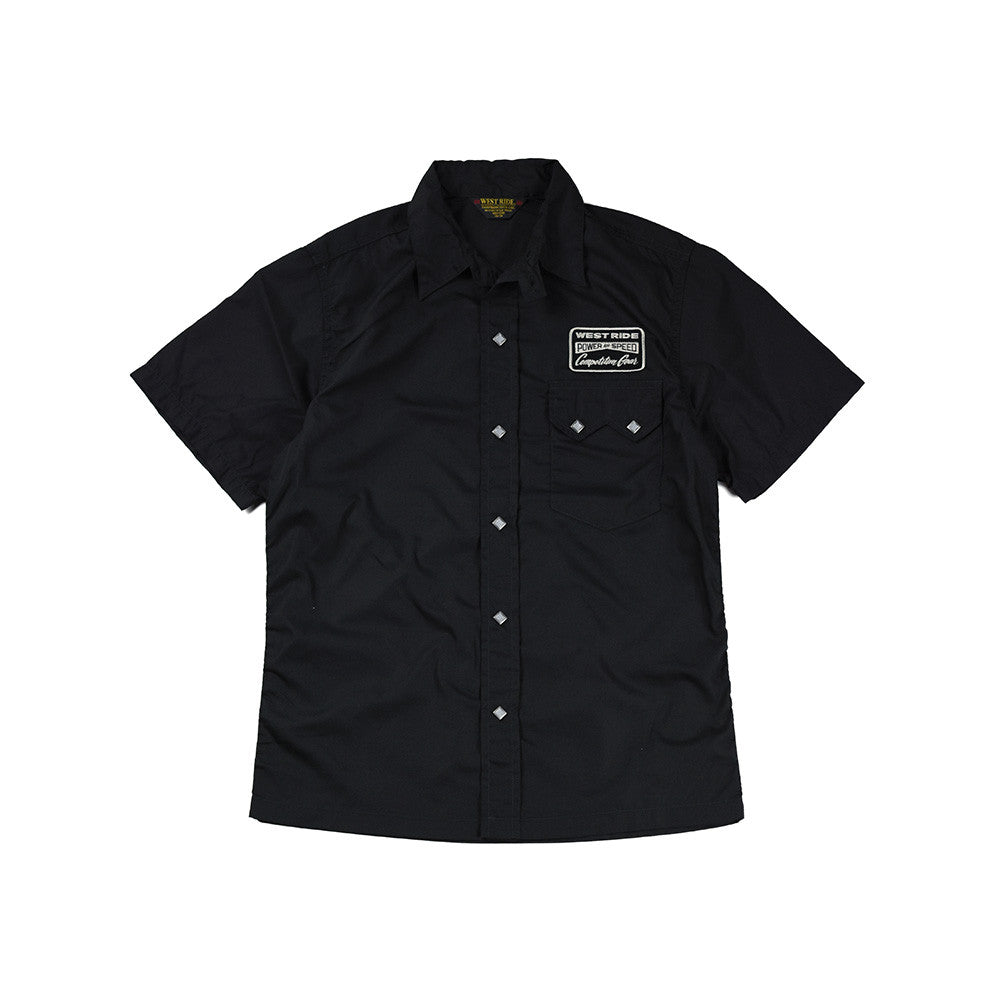 May club -【WESTRIDE】SNAP WORK S/S SHIRTS - BLACK
