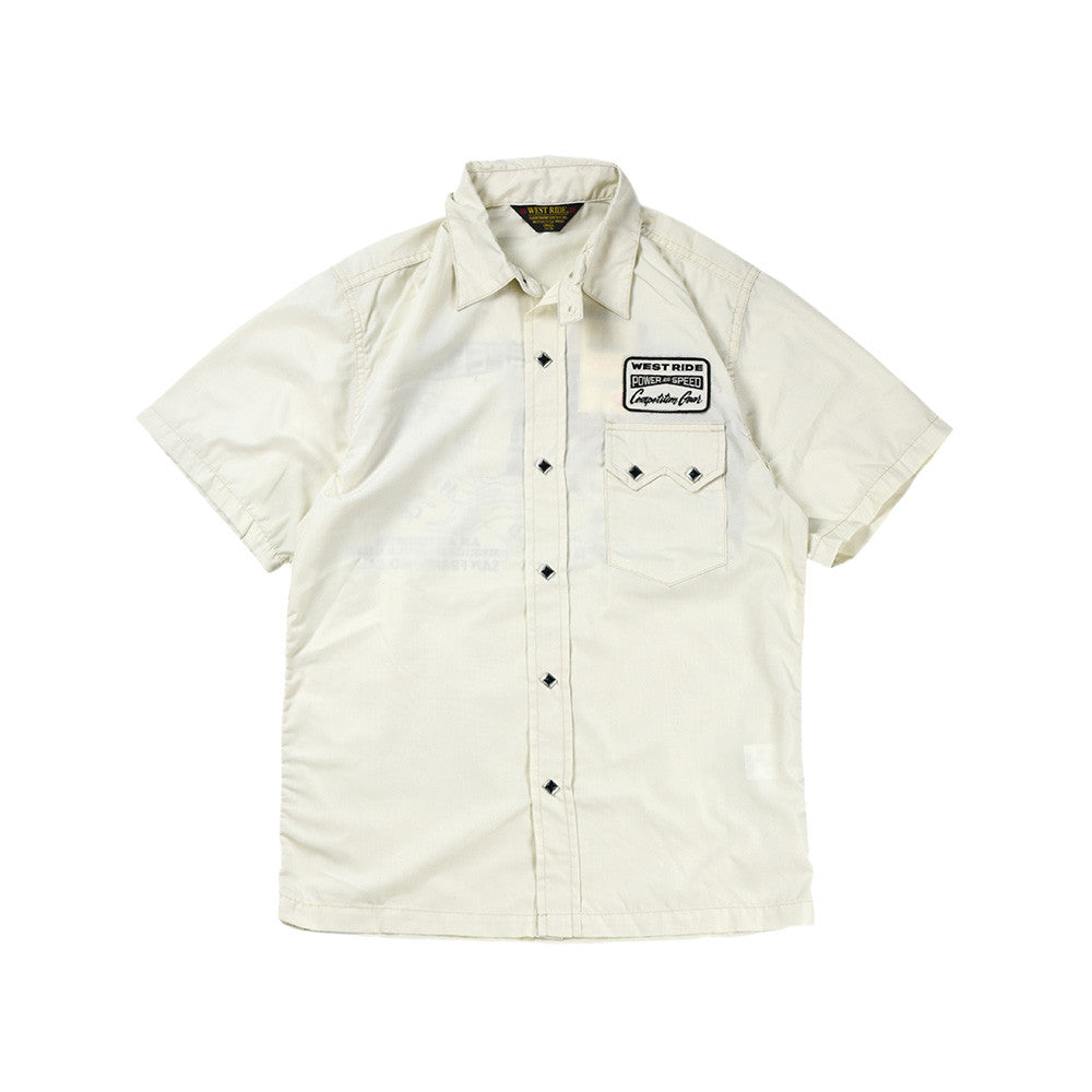 May club -【WESTRIDE】SNAP WORK S/S SHIRTS - WHITE