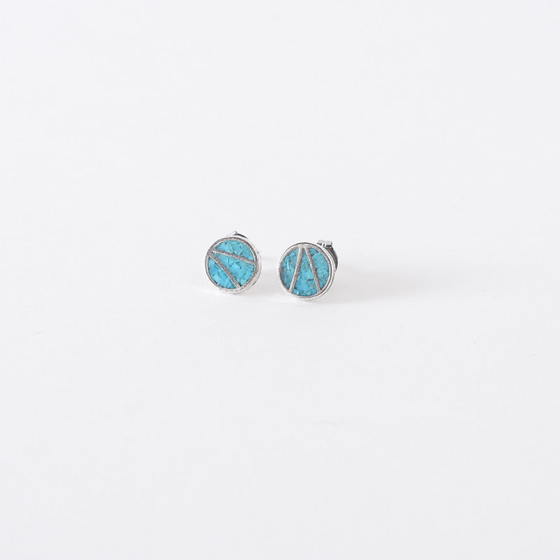 CIRCLE TURQUOISE STERLING SILVER PIERCING - May club
