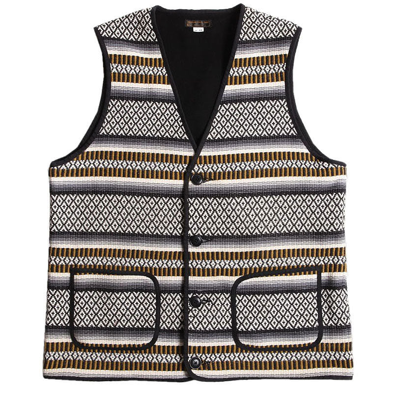 MEXICAN RUG VEST - Vintage White - May club