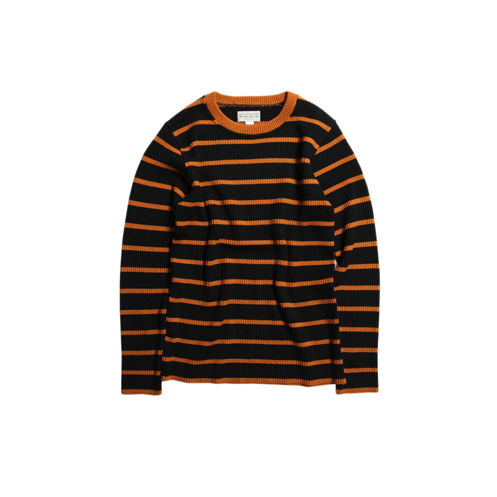 May club -【WESTRIDE】CLASSIC RIB RANDOM SWEATER - BLK/CGNC