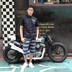 May club -【WESTRIDE】BORDER SHORTS - NVY/GRY