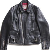 May club -【Addict Clothes】AD-02 Sheepskin Double Riders Jacket - Black(茶芯)