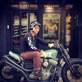 May club -【May club】KUSTOM KULTURE L/S TEE - TIKI CHECK SLEEVE(BLACK)