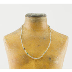 Antique Beads Necklace & Bracelet White/Turquoise - May club