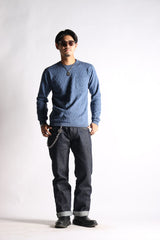 NGT MESH JACQUARD SWEATER - DENIM