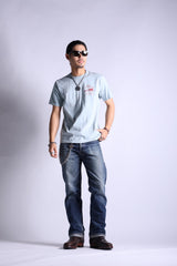 "DRIVE-IN" TEE - AQUA