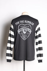 POWER DRY BORDER SLEEVE LONG TEE - BLACK/WHITE