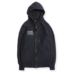 HEAVY WEIGHT FULL ZIP HOODIE (BACK ROAD IN THE WIND) - BLACK - May club