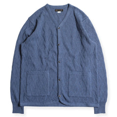 NGT MESH JACQUARD CARDIGAN - DENIM