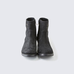 AB-05SS-CL STEERSUEDE ZIP WESTERN BOOTS - BLACK