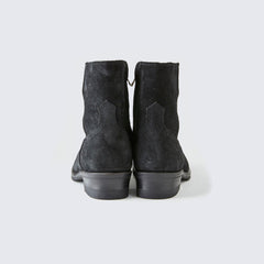 AB-05SS-CL STEERSUEDE ZIP WESTERN BOOTS - BLACK