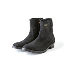 AB-05SS-CL STEERSUEDE ZIP WESTERN BOOTS - BLACK