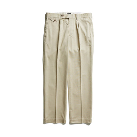 ACV-TR02TW SINGLE PLEATED COTTON TWILL TROUSERS - BEIGE