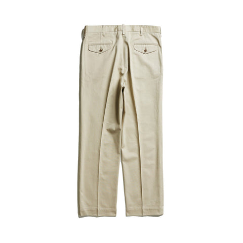 ACV-TR02TW SINGLE PLEATED COTTON TWILL TROUSERS - BEIGE