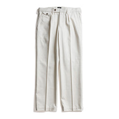 ACV-TR02KT SINGLE-PLEATED COTTON ARMY TROUSERS - IVORY - May club