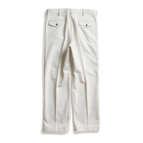 ACV-TR02KT SINGLE-PLEATED COTTON ARMY TROUSERS - IVORY