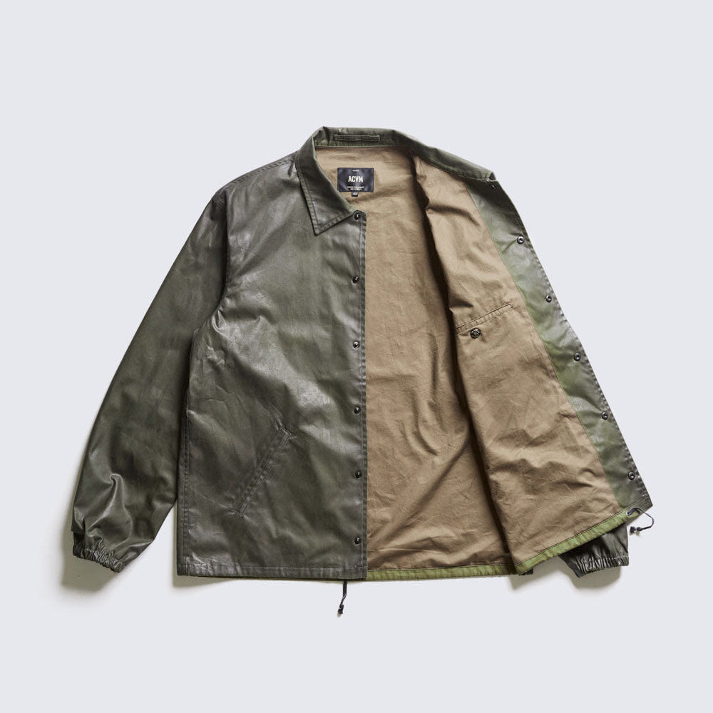 ACV-WX03 WAXED COTTON COACH JACKET - OLIVE