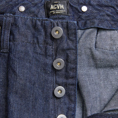 ACV-TR03CLD COTTON LINEN DENIM BUCKLE BACK TROUSERS