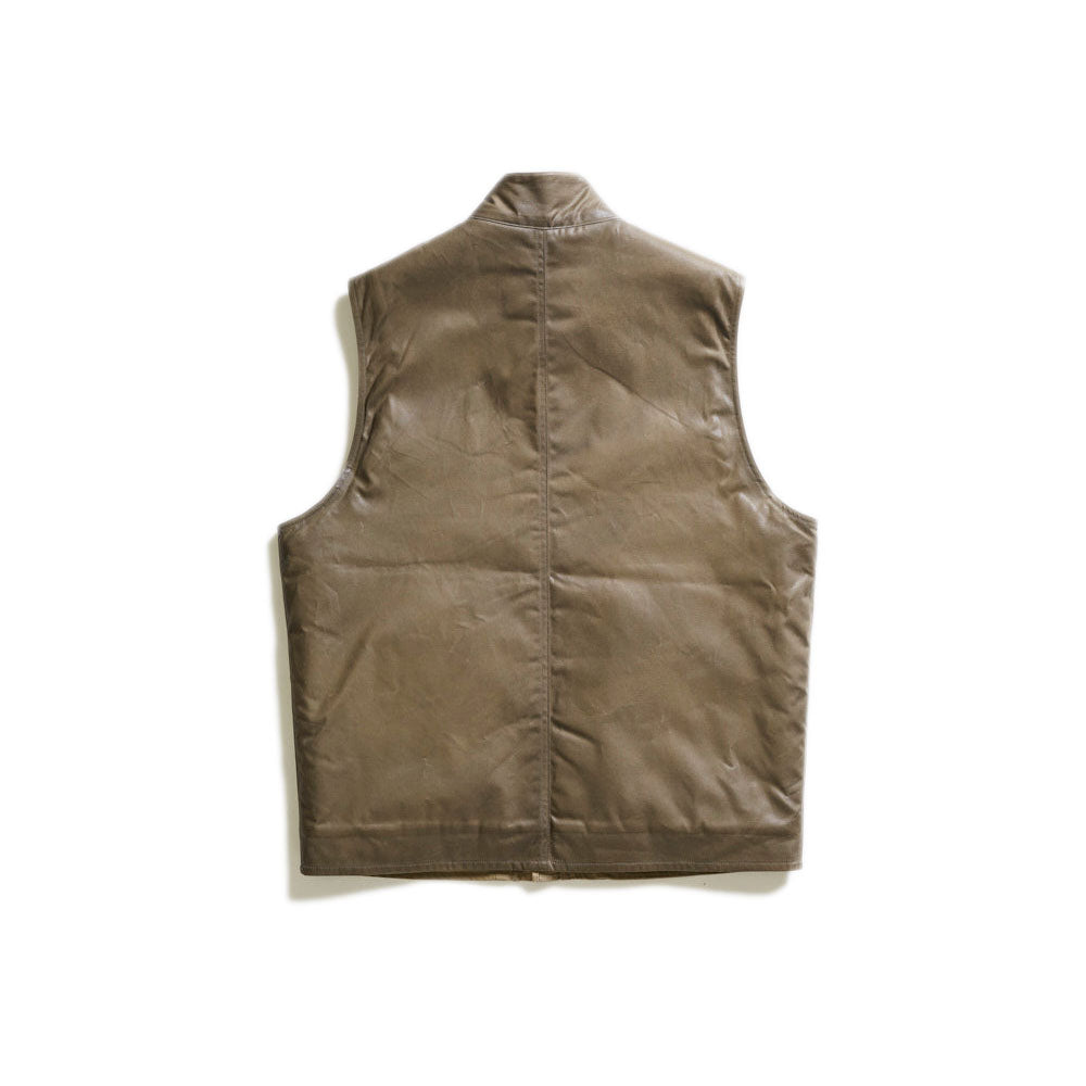 ACV-V01WX WAXED COTTON ULSTER VEST - DRY LEAVES