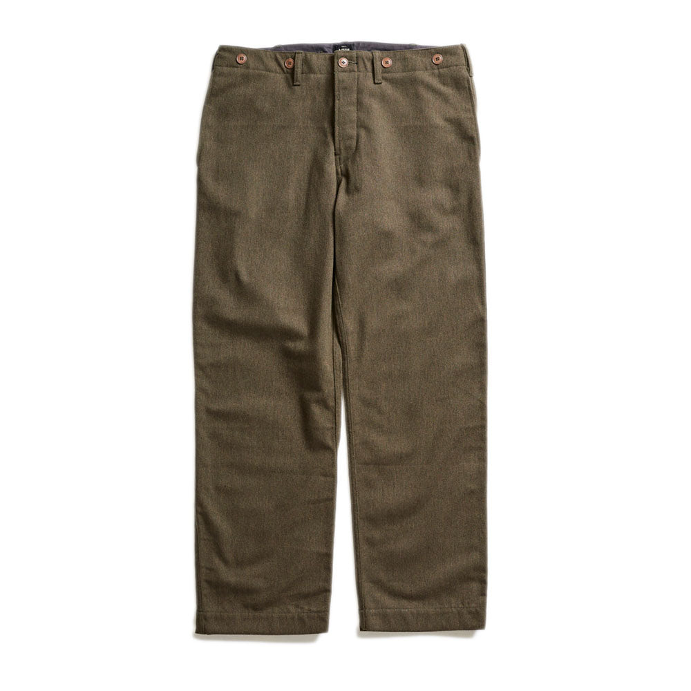 ACV-TR03CW COTTON WOOL BUCKLE BACK TROUSERS - OLIVE