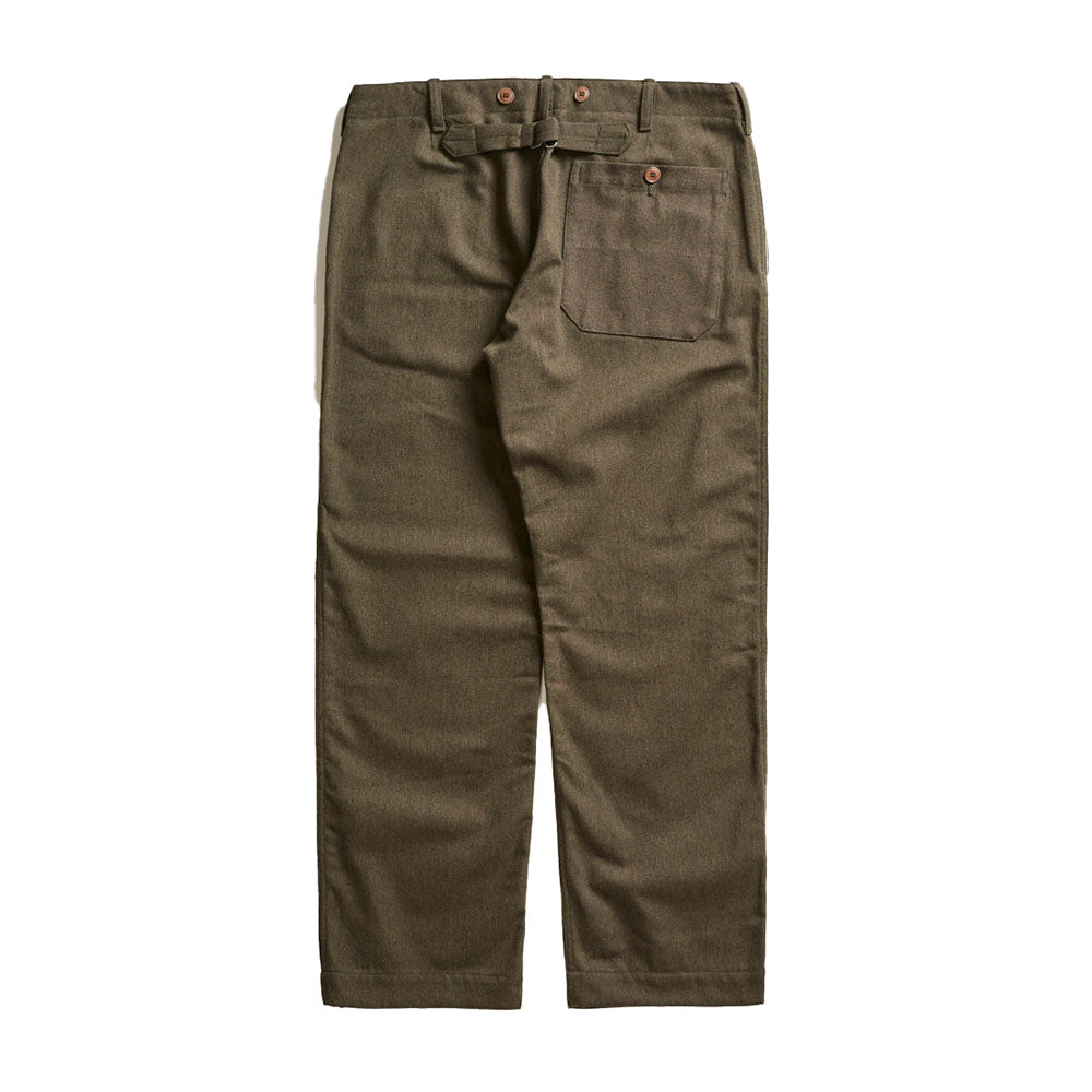 ACV-TR03CW COTTON WOOL BUCKLE BACK TROUSERS - OLIVE