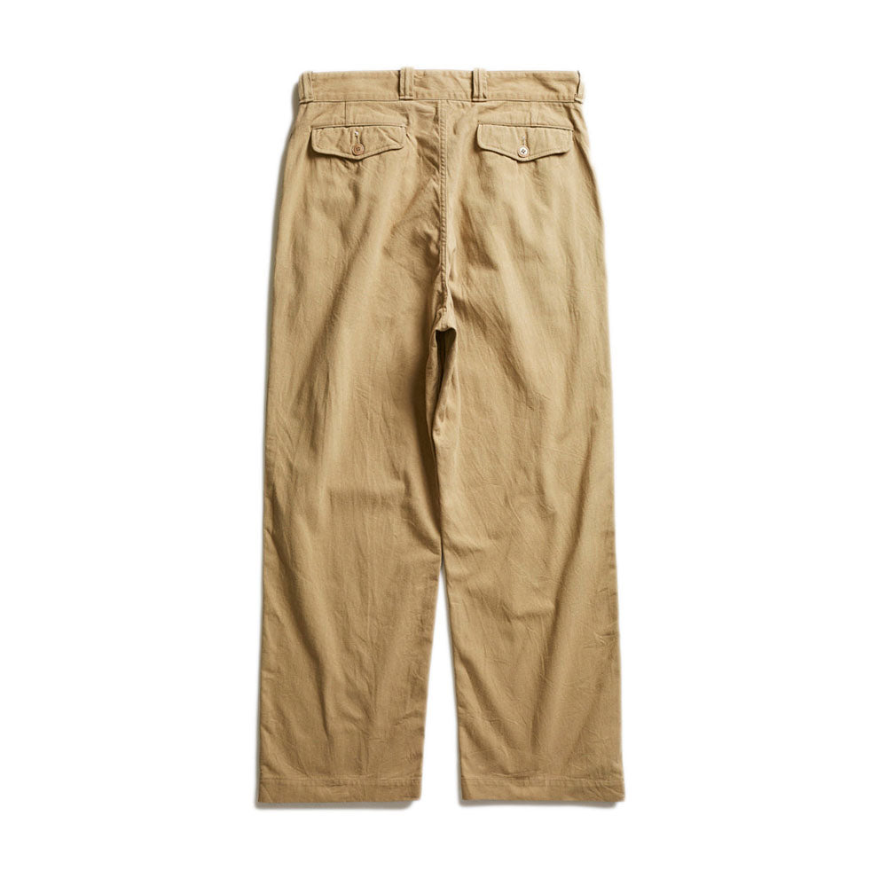 ACV-TR04STC DOUBLE-PLEATED COTTON ARMY TROUSERS - BEIGE