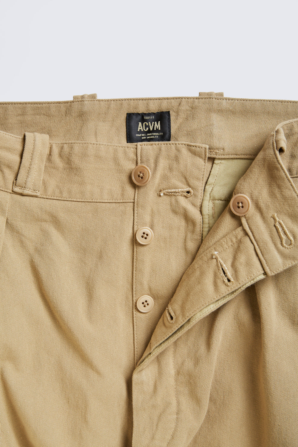 ACV-TR04STC DOUBLE-PLEATED COTTON ARMY TROUSERS - BEIGE