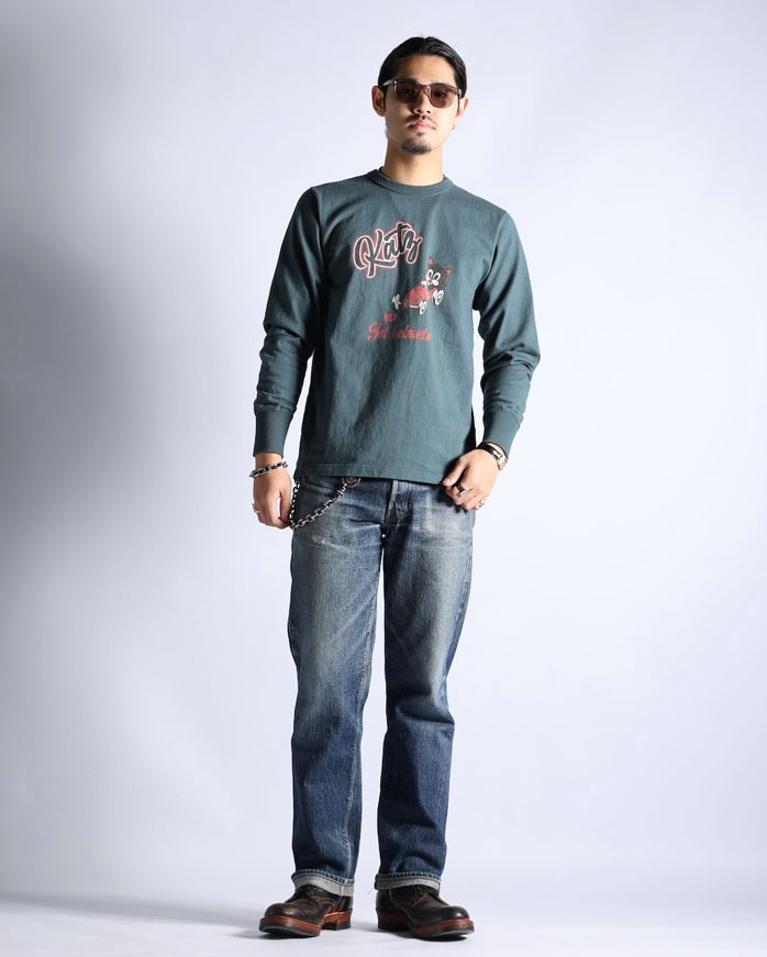 "LEAVE A TRACK" LONG SLEEVES TEE - BLACK