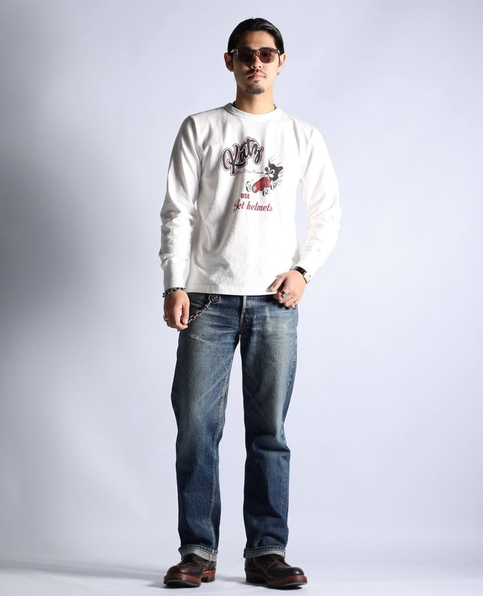 "LEAVE A TRACK" LONG SLEEVES TEE - BLACK