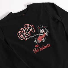 "LEAVE A TRACK" LONG SLEEVES TEE - BLACK