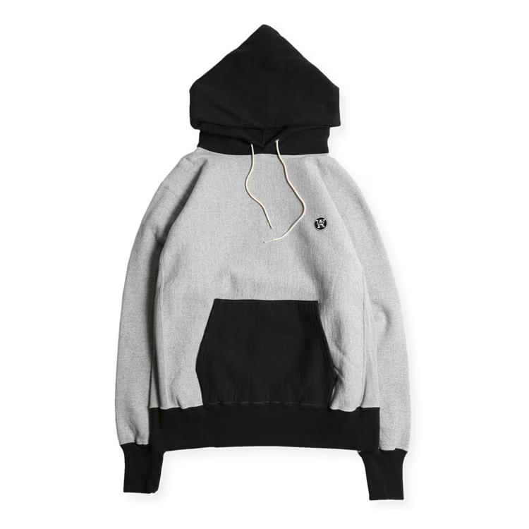 RW TWO TONE HOODIE - H.GRY/BLK