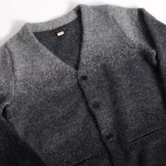 VINTAGE MOHAIR GRADIENT CARDIGAN - BLACK