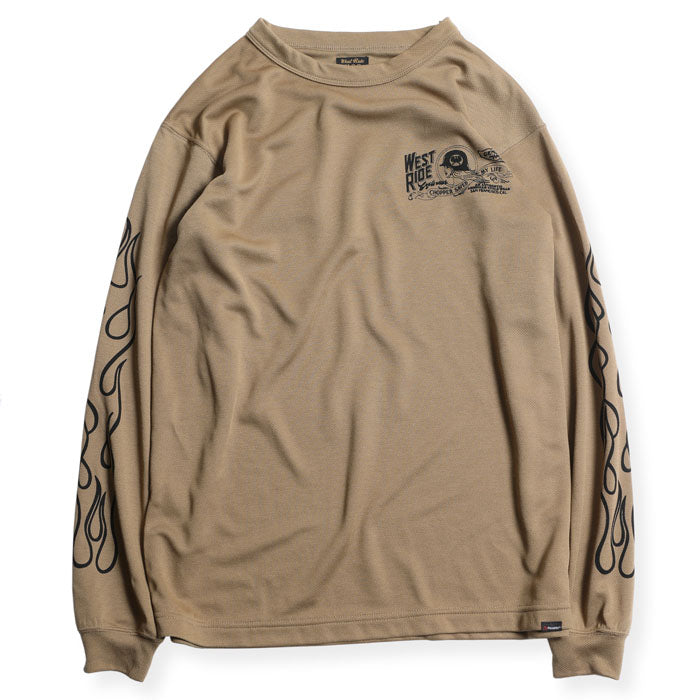 POWER DRY LONG TEE - POWER & SPEED BEIGE - May club