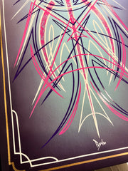 Psycho-Grafix Pinstripe Art Pieces : Pink x white x Purple