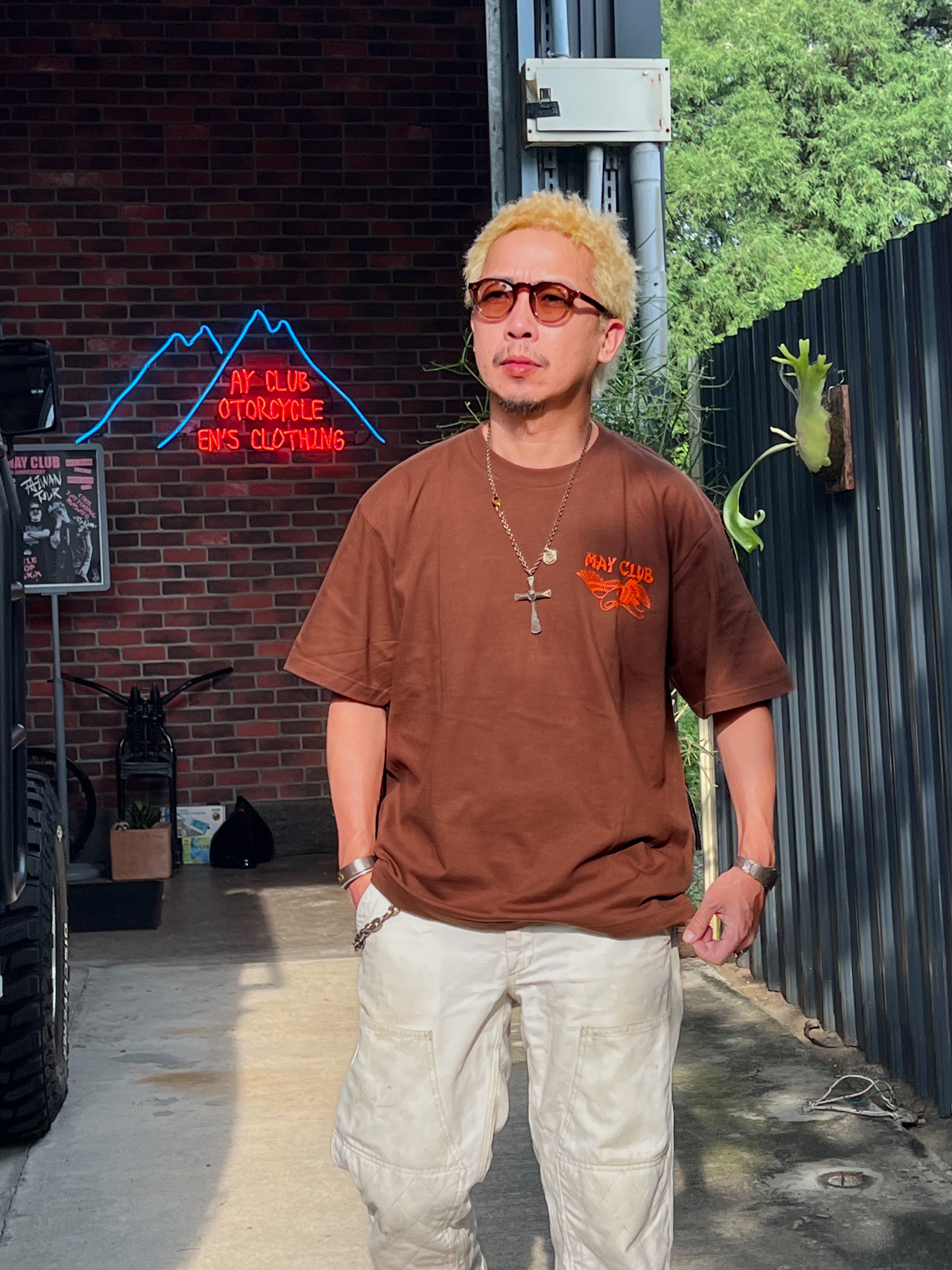 SAMURAI BIKER TEE - BROWN